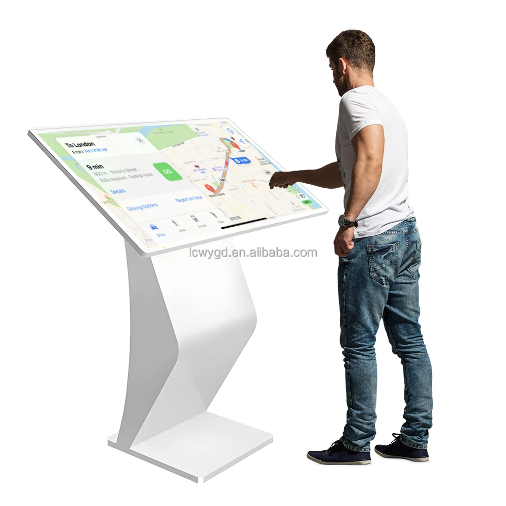 32 43 55 65 Inch LCD Information Display Screen Interactive Touch Kiosk Touch Information Kiosk