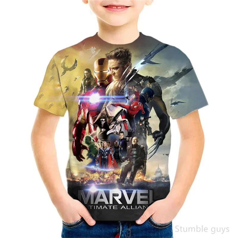 

Summer T Shirt Cartoon Marvel Spiderman Clothes Kids Boys Girls Short Sleeve Tops Tees Clothing 3d Printed T-shirts New Costumes