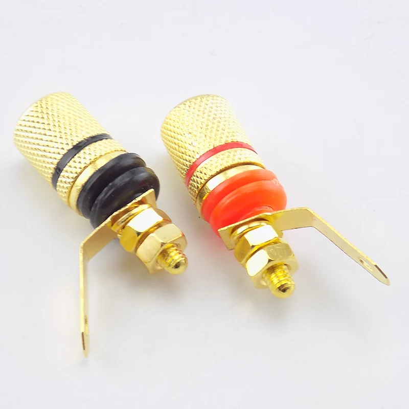 Insulation Sound Terminals 1pair Gold-Plated Banana Plugs Anti-impact Speaker Terminals Banana Jack Socket L19