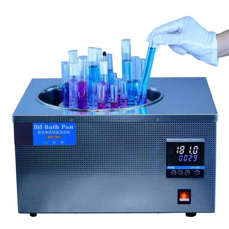 Laboratory digital display constant temperature single hole oil bath pot stainless steel oil bath pot can be timed