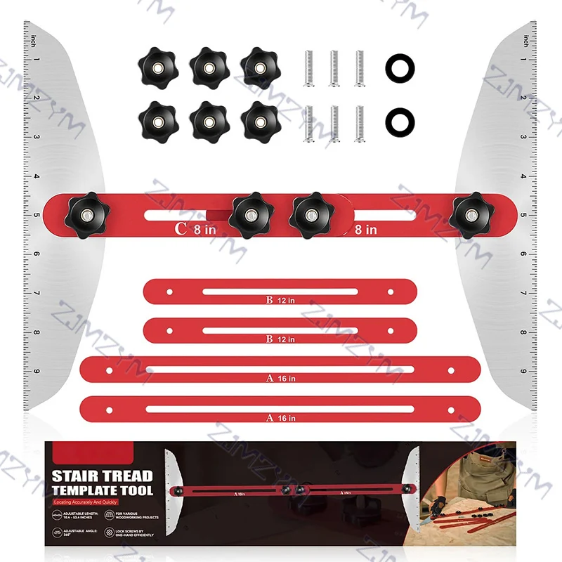Stair Measuring Ruler SetStair Tread Template Tool 8-16