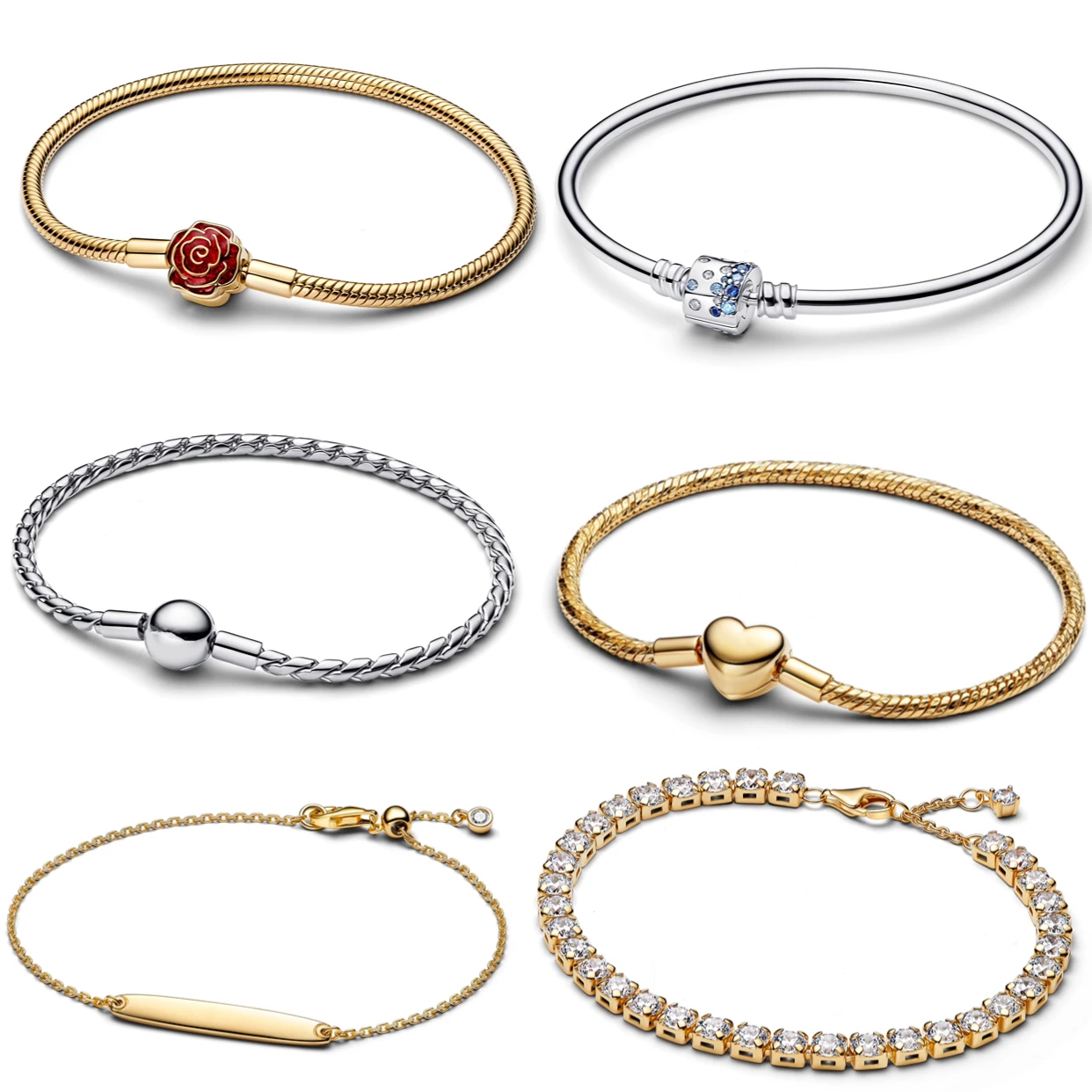 New Product 100% S925 Fine Heart-shaped Snake Bone Bracelet Suitable For Original DlY Bracelet and Women's Fashion Accessories