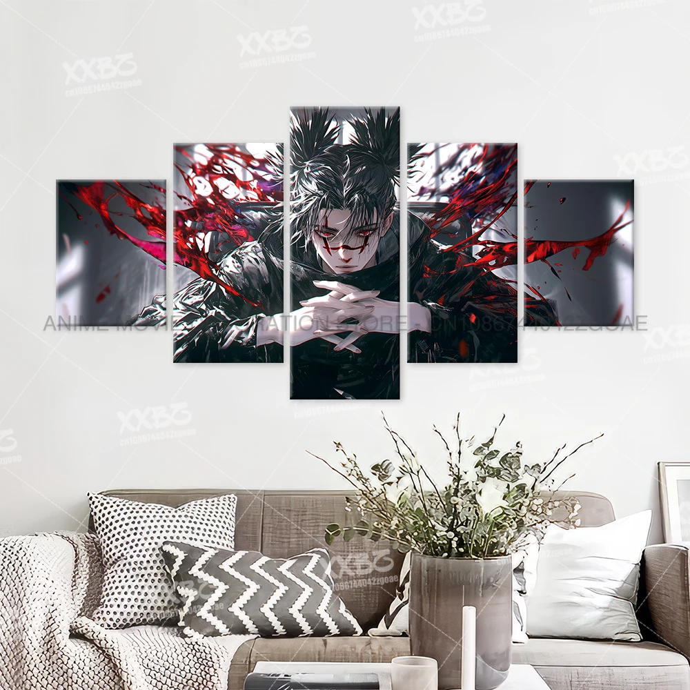 Anime Jujutsu Kaisen Charakter 5PCS Home Decor Leinwand Gemälde Bilder Wand Kunst Gedruckt Poster Kein Rahmen Kunstwerk Wohnzimmer – Detail 2