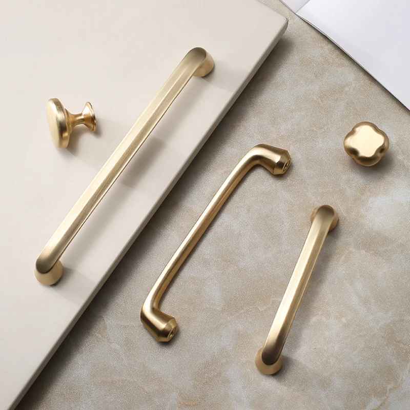 New Chinese Style Wardrobe Handle Modern Simple High-end Light Luxury Cabinet Drawer Handle Gold Extremely Simple and Long Handl