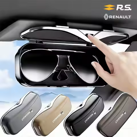 Car Visor Glasses Box Auto Sunglasses Storage Case For Renault RS Megane 2 3 4 Kadjar Trafic QM6 Clio Koleos Espace Captur ZOE