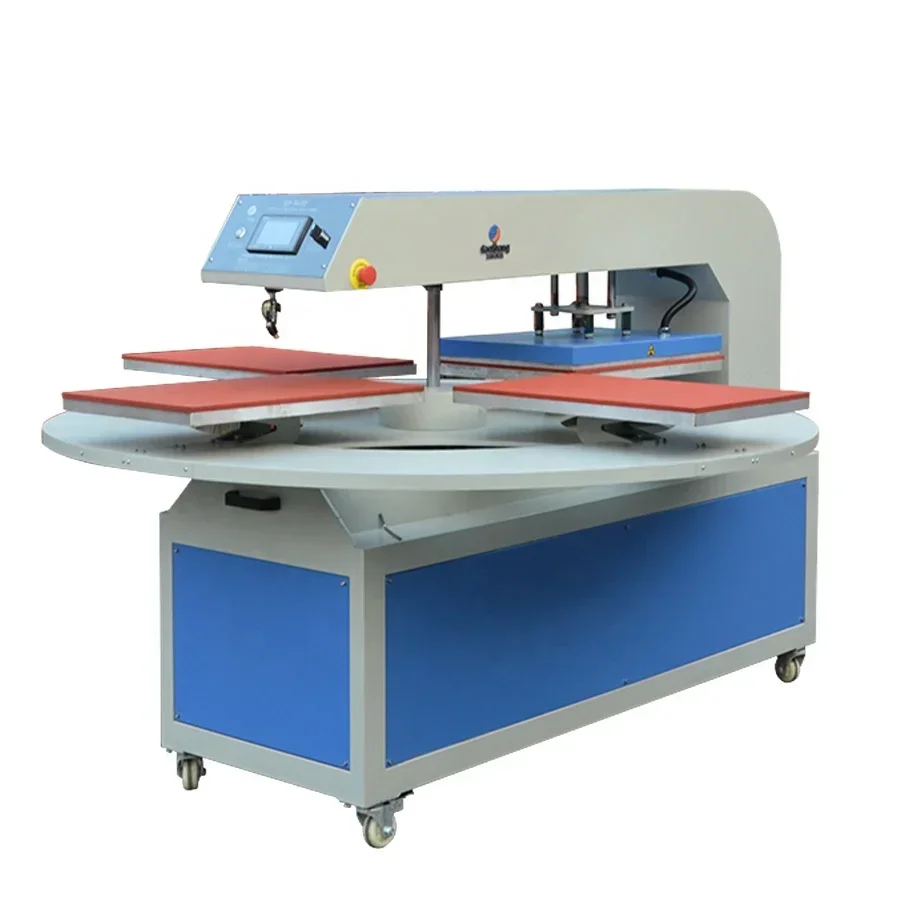 4  Station Automatic Rotary Pneumatic Energy T Shirt Digital Sublimation Heat Press Machine for cloth Vinyl
