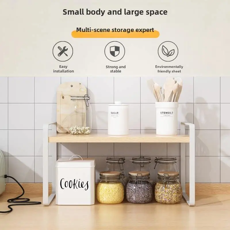 Kitchen Storage Rack Spice Organizer Oil Salt Vinegar Multi-layer Shelf Countertop Arrangement Nordic Style Ground Installation