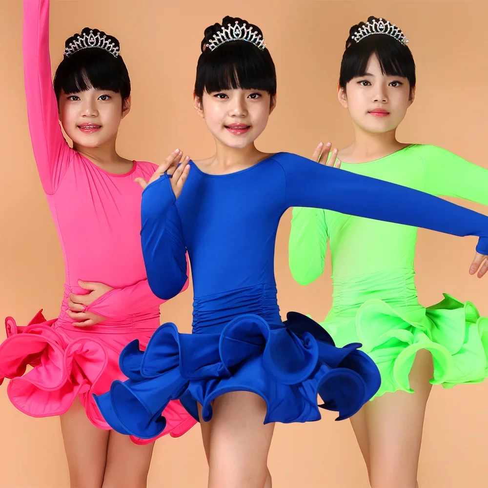 

Girls Cheap Black Red Ballroom Tango Latin Dance Costumes Junior Children Kids Competition Salsa Latin Dance Dress For Sale