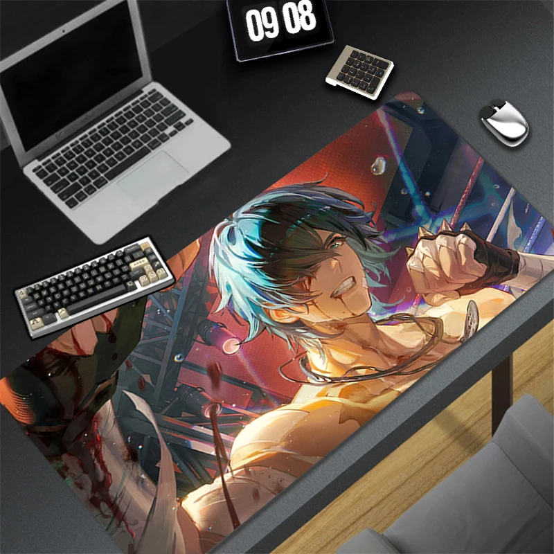 แผ่นรองเมาส์ Zenless Zone Zero Lighter Design Non-Slip Desk Mat อุปกรณ์เสริมสำหรับเล่นเกมขอบเย็บสำหรับบ้านและสำหรับแผ่นรองเมาส์สำหรับเกมเมอร์