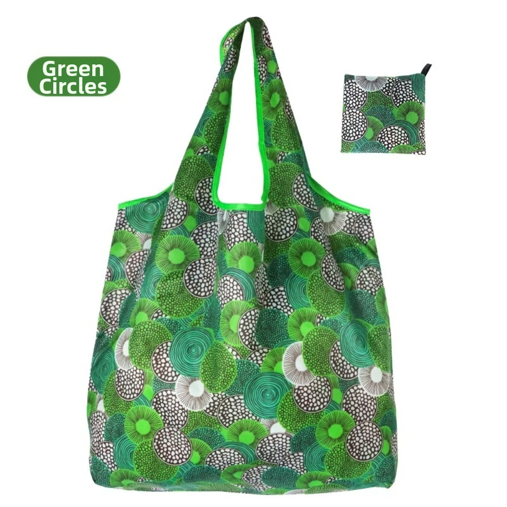 Washable Shopping Bag Eco-Friendly Flower Pattern Storage Bag Heavy Duty Large Capacity Foldable Bag for Supermarket