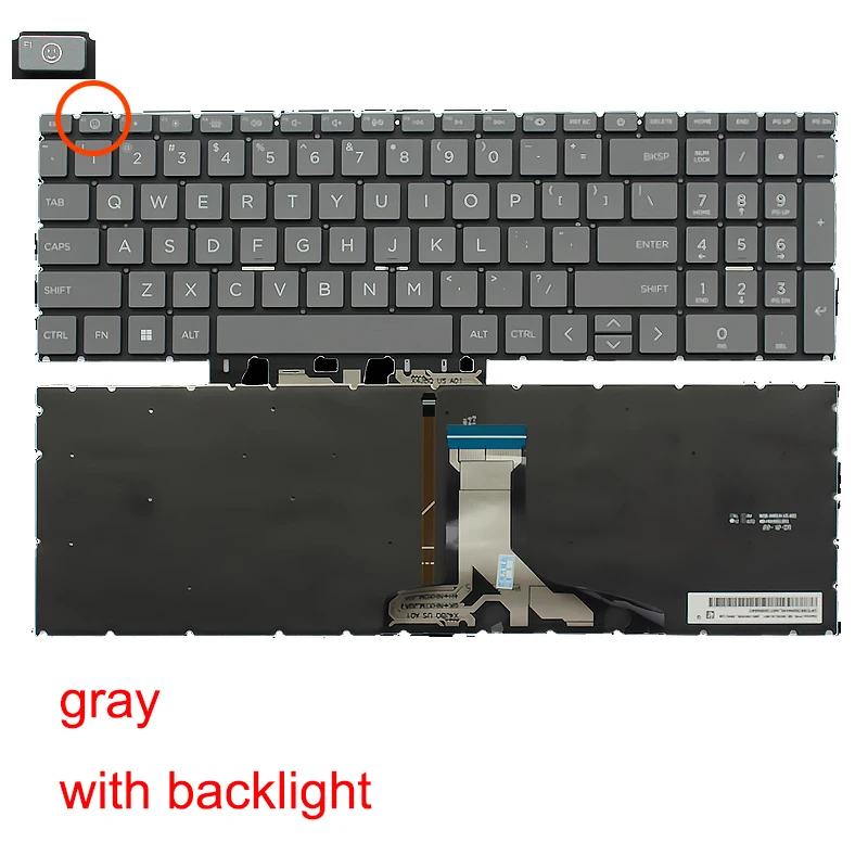 Untuk laptop Book Pro 15-FD 15-FC TPN-Q286 TPN-Q287 250 255 G10, ganti keyboard.