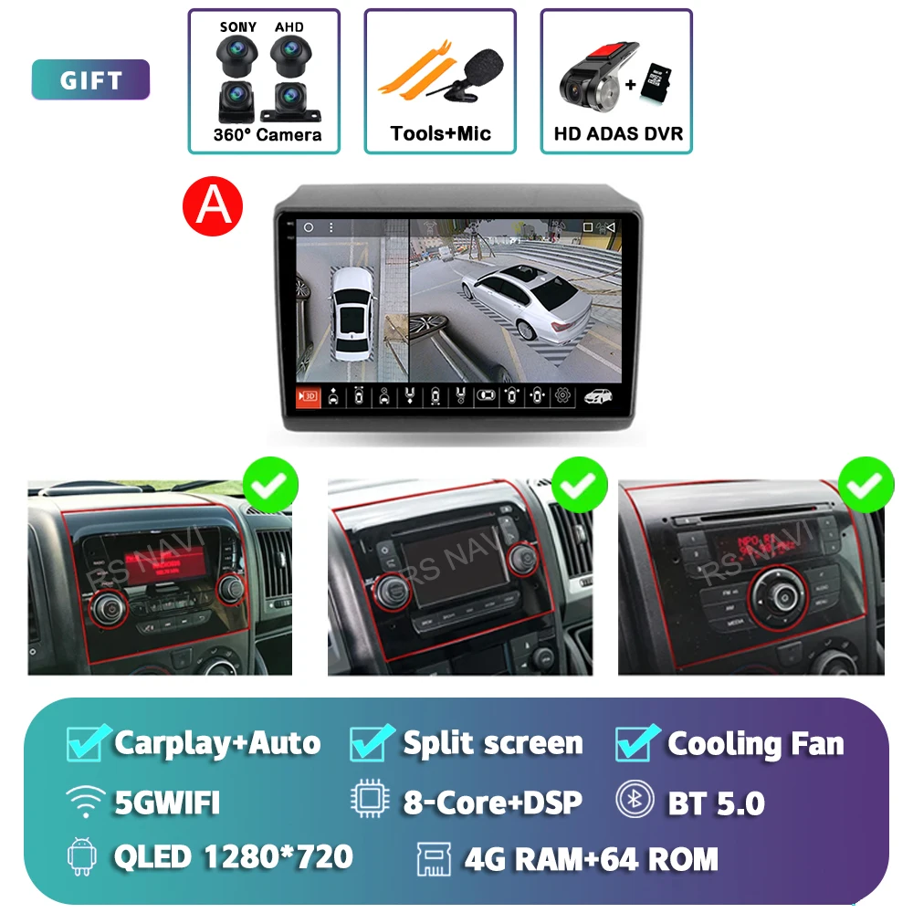 Android 15 For Fiat Ducato Peugeot Boxer Citroen Jumper 2006-2022 2K QLED Android Car Radio Multimedia stereo Player GPS CarPlay