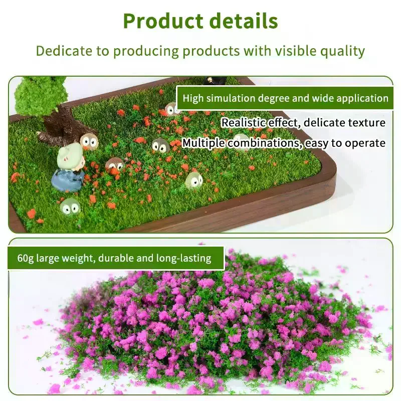 

Static Grass Powder 60g Realistic Model Flocking Material for DIY Sand Table Miniature Landscape Decoration and Railroad Layouts