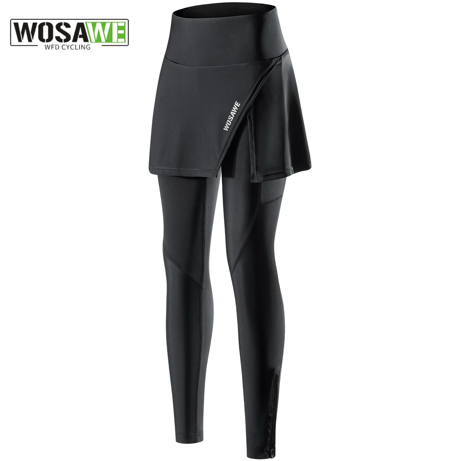 WOSAWE Gel Padded Cycling Skirt Women Polyester 2 In 1 Cycling Shorts Underpants With Reflective Logo Bicycle Bike Underwear