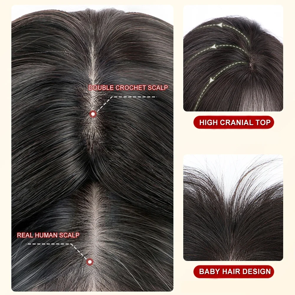 Haar deckel für Frauen echtes menschliches Haar, hand gefertigte atmungsaktive High Fit, bedeckt spärliches Haar, Schweizer Basis clip in Topper-Haar teilen