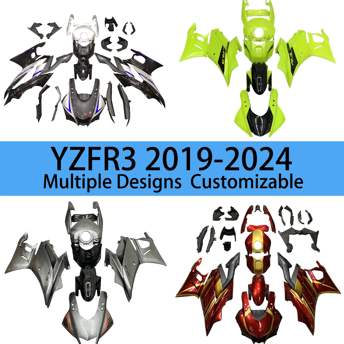 Aftermarket Fairing Kit for YAMAHA YZF R3 2019 2020 2021 2022 2023 2024 Free Custom Fairings YZFR3 19 20 21 22 23 24