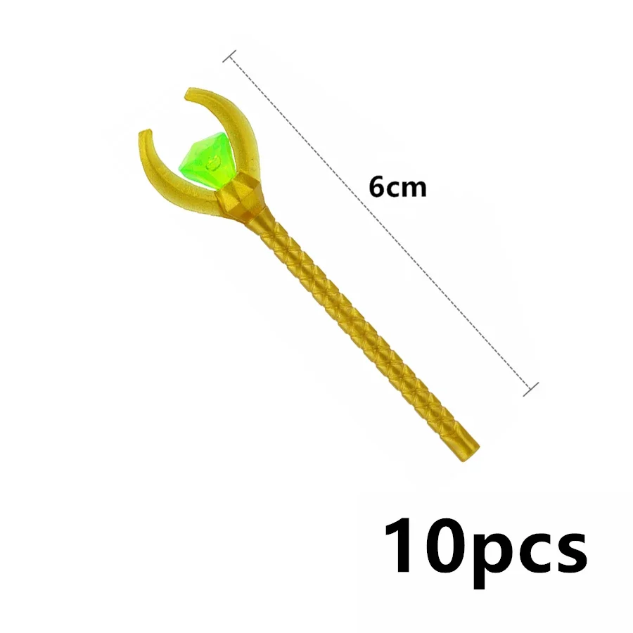 MOC 10 Stück Militärwaffen-Soldatenfiguren Mittelalterliche Bausteine Teile Zauberstab Rüstung Bogen Speer Axt Schulter-Ziegelstein Geschenk Spielzeug – Detail 5