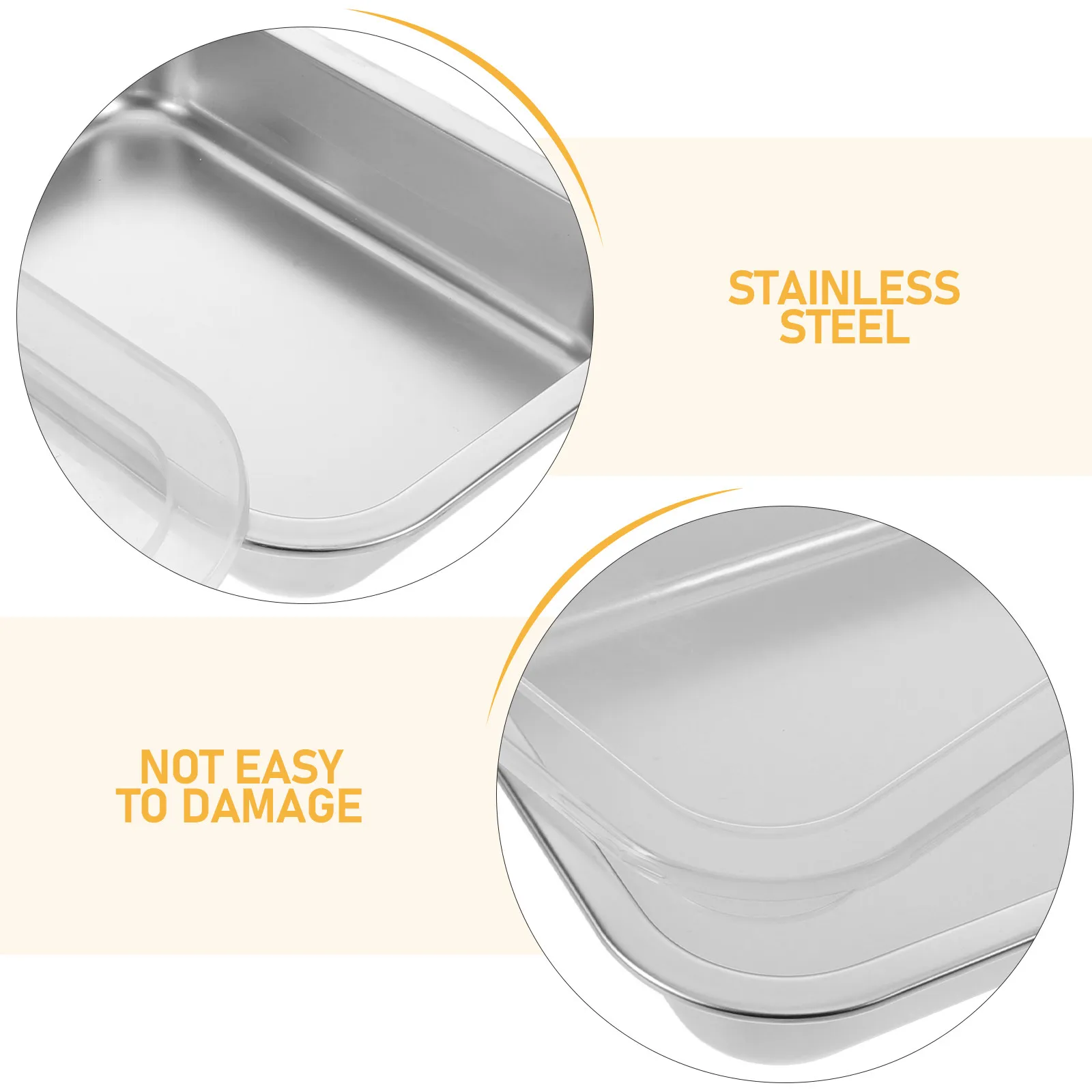3000Ml Stainless Steel Food Storage Box Rectangular Airtight Leakproof Container for Meal Prep Buffet Serving Fridge Freezer