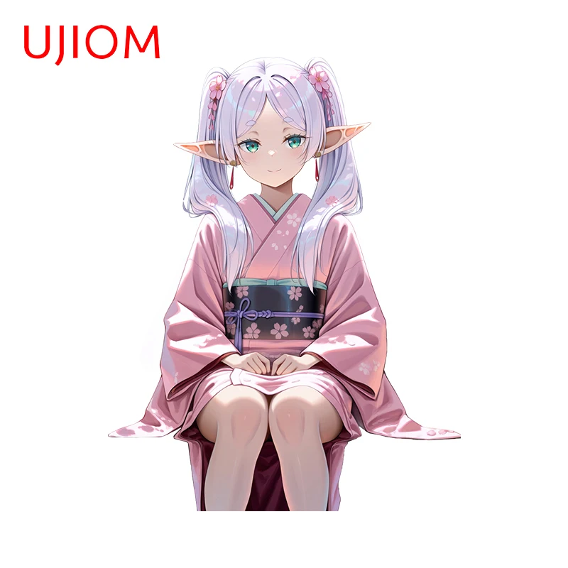 UJIOM Anime Frieren Pink Kimono Wall Stickers Beautiful Popular Character Laptop Decals Lovely Personality Aesthetic Room Decor