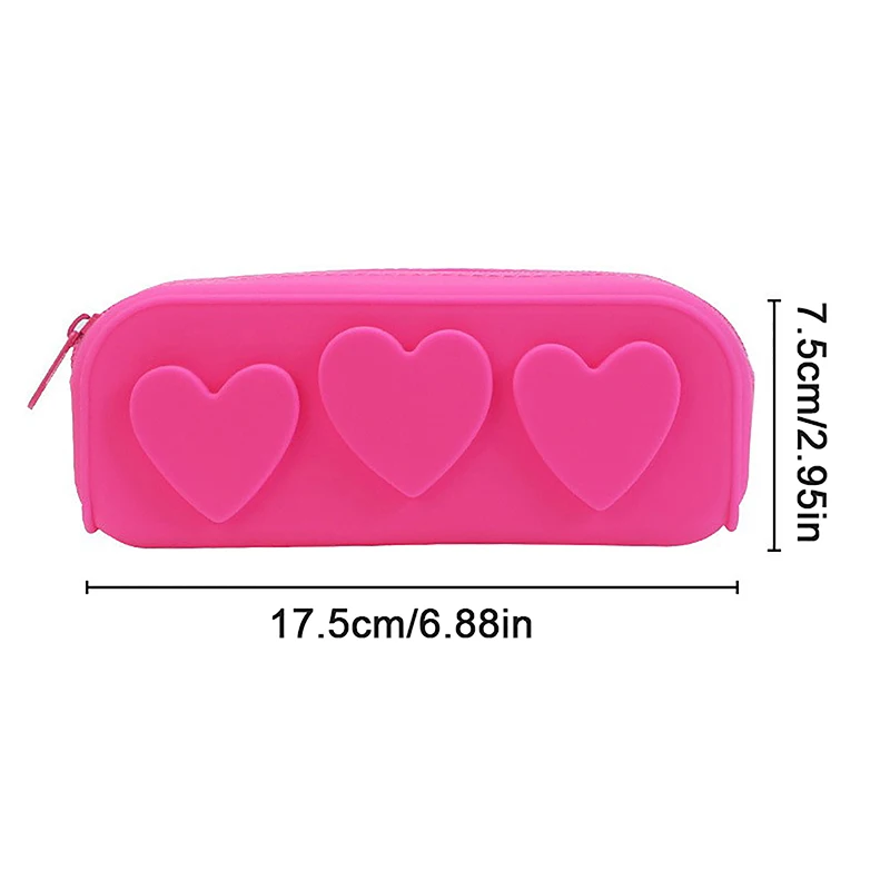 Silicon Zip Bags Reusable Heart Silicon Bag Cosmetic Bag Portable Makeup Brush Case For Women