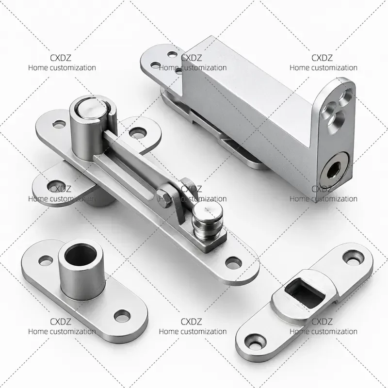 3D Adjustable Invisible Door Hinge with Buffer Rotating Shaft Hidden Two Way Automatic Closing Upper and Lower Axis