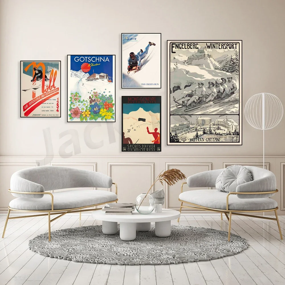Sport D'Hiver,Winter in St. Moritz - Engadin - Zuoz, Engadin, Switzerland - Winter Sport - Vintage Travel Poster