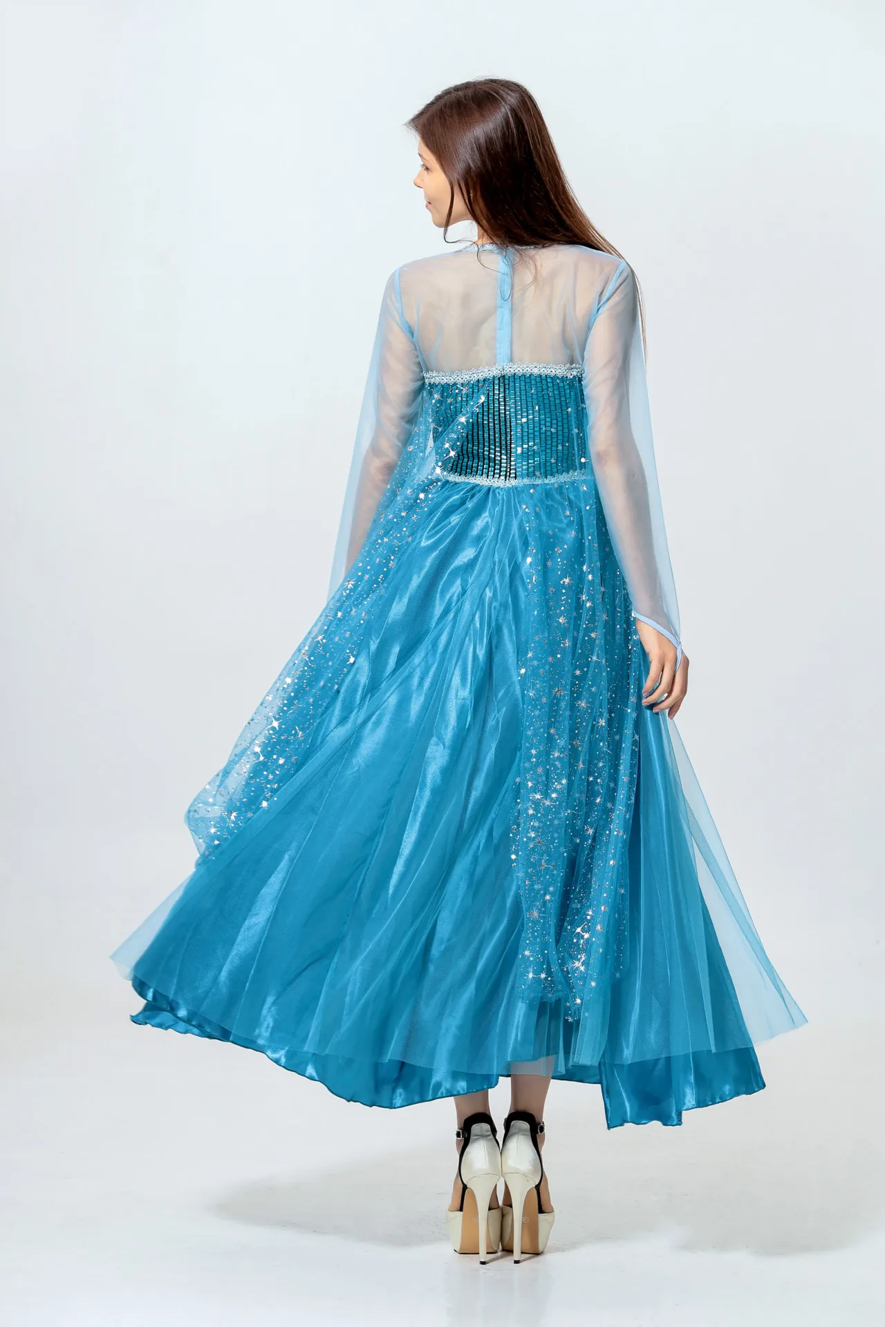 فستان أميرة أزرق للهالوين، زي تنكري لشخصية الملكة من الحكايات الخيالية، فستان إلسا قطعة واحدة، زي تقليدي للنساء، ملابس للمسرح