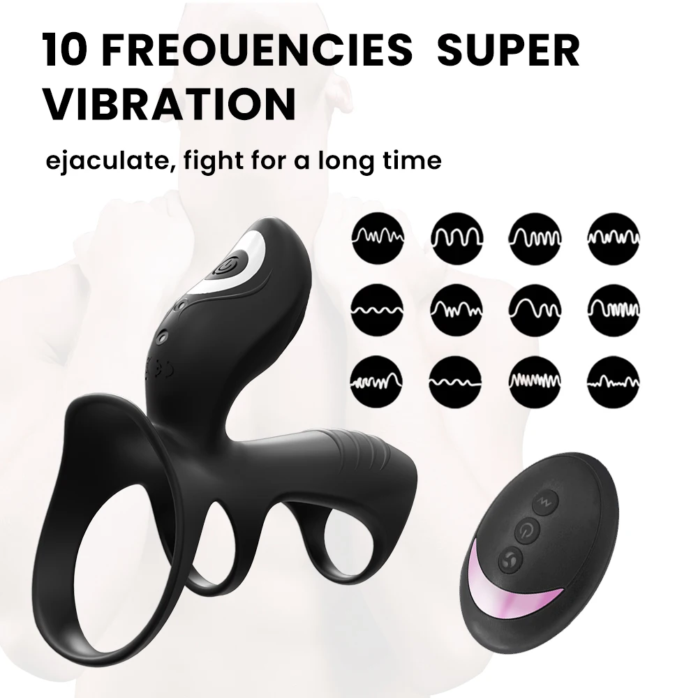 MOVAVA Vibrating Cock Ring for Men Penis Ring Ejaculation Delay Remote Control Penis Glans Vibrator Adult Sex Toy for Couples