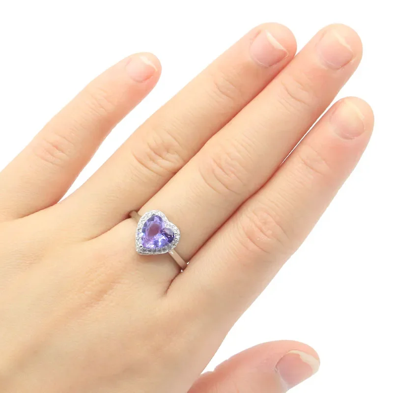 Buy 4 Get 1 Free 3g 925 SOLID STERLING SILVER Ring Heart Shape Color Changing Alexandrite Topaz Zultanite CZ