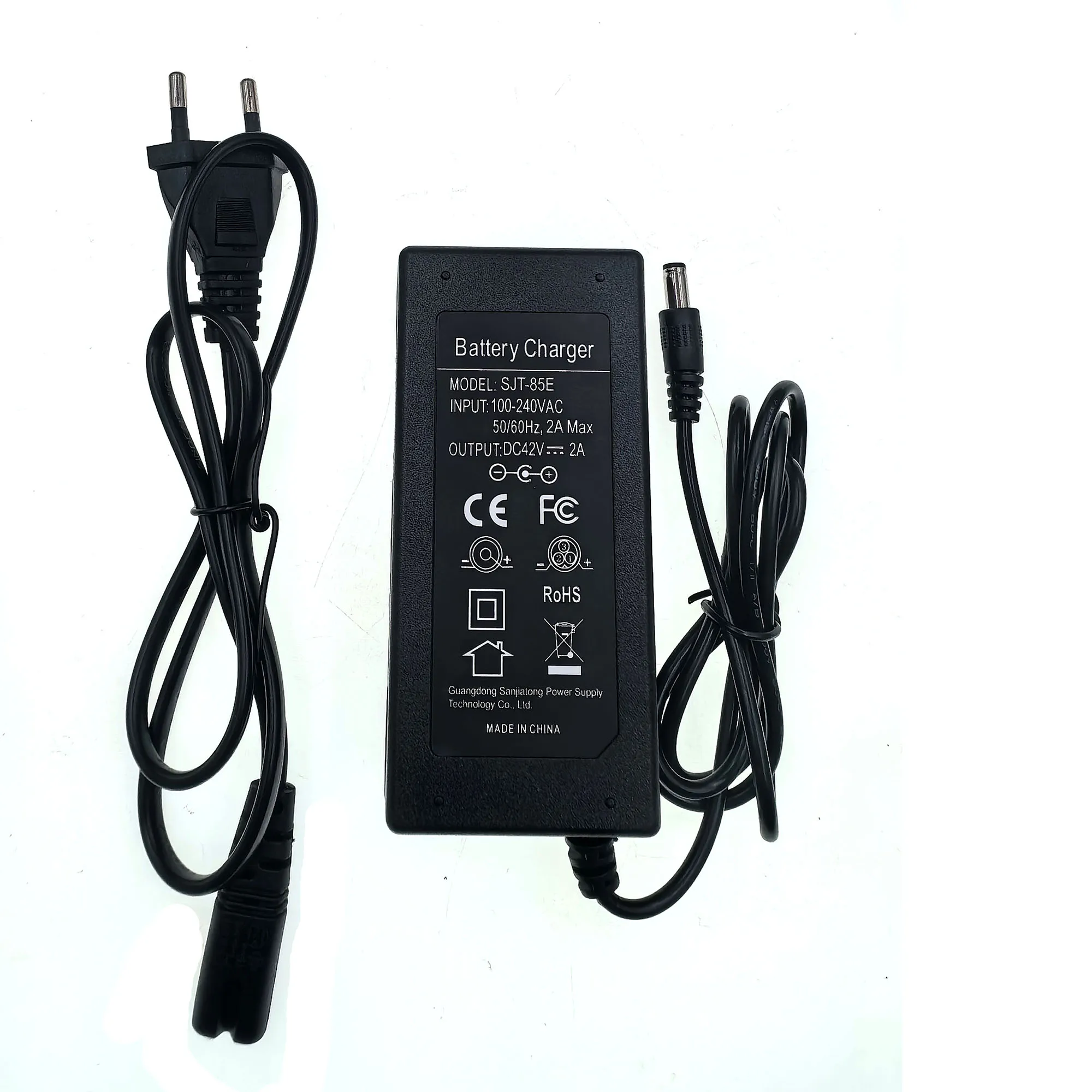 شاحن 42 فولت 36 فولت 2 أمبير شاحن ليثيوم أيون ليثيوم بولي لحزمة بطارية 10 سلسلة 36 فولت مع موصل DC5525