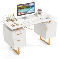 Computer Desk Home Office Desk with Floating Desktop-White