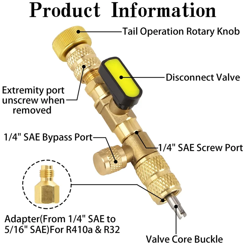 

Valve Core Remover Installer Tool Dual Size 1/4" & 5/16" SAE Valve Core Remover/Installer Tool Kit Valve Core Removal Tool