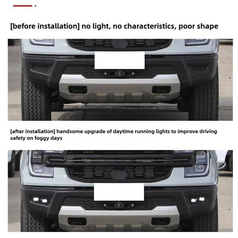 For Ford Ranger 2023 2024 2025 Daytime running light modification front fog light durable exterior accessories