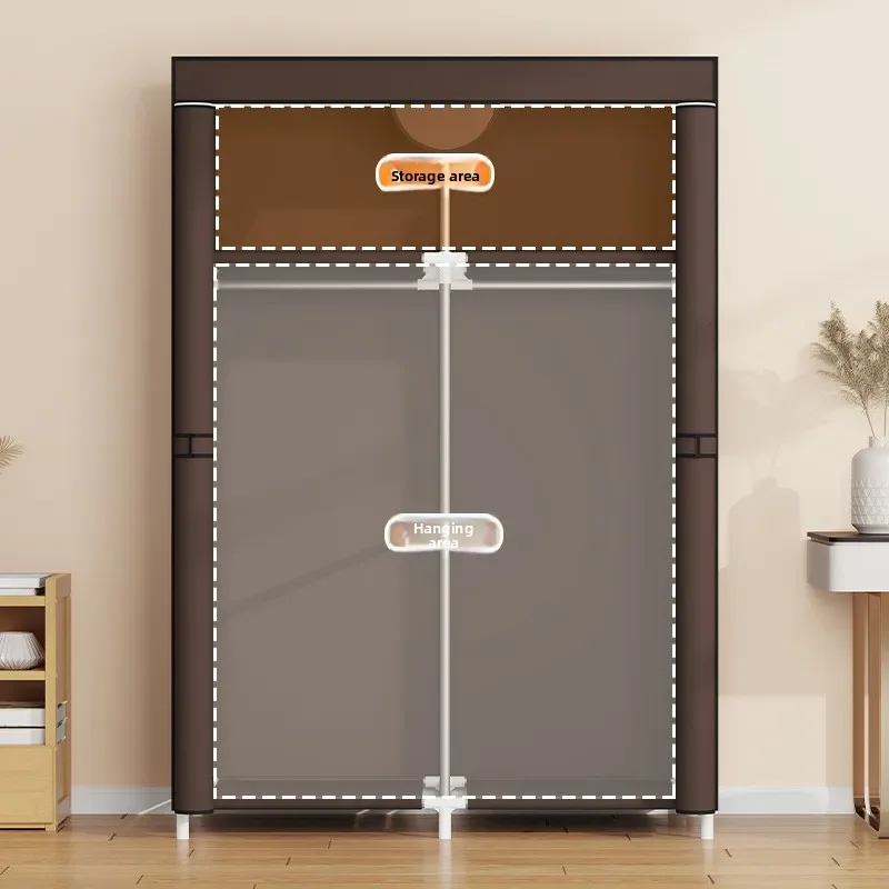 Dust-proof storage Household bedroom Simple wardrobe Fully enclosed cloth wardrobe Rental house wardrobe