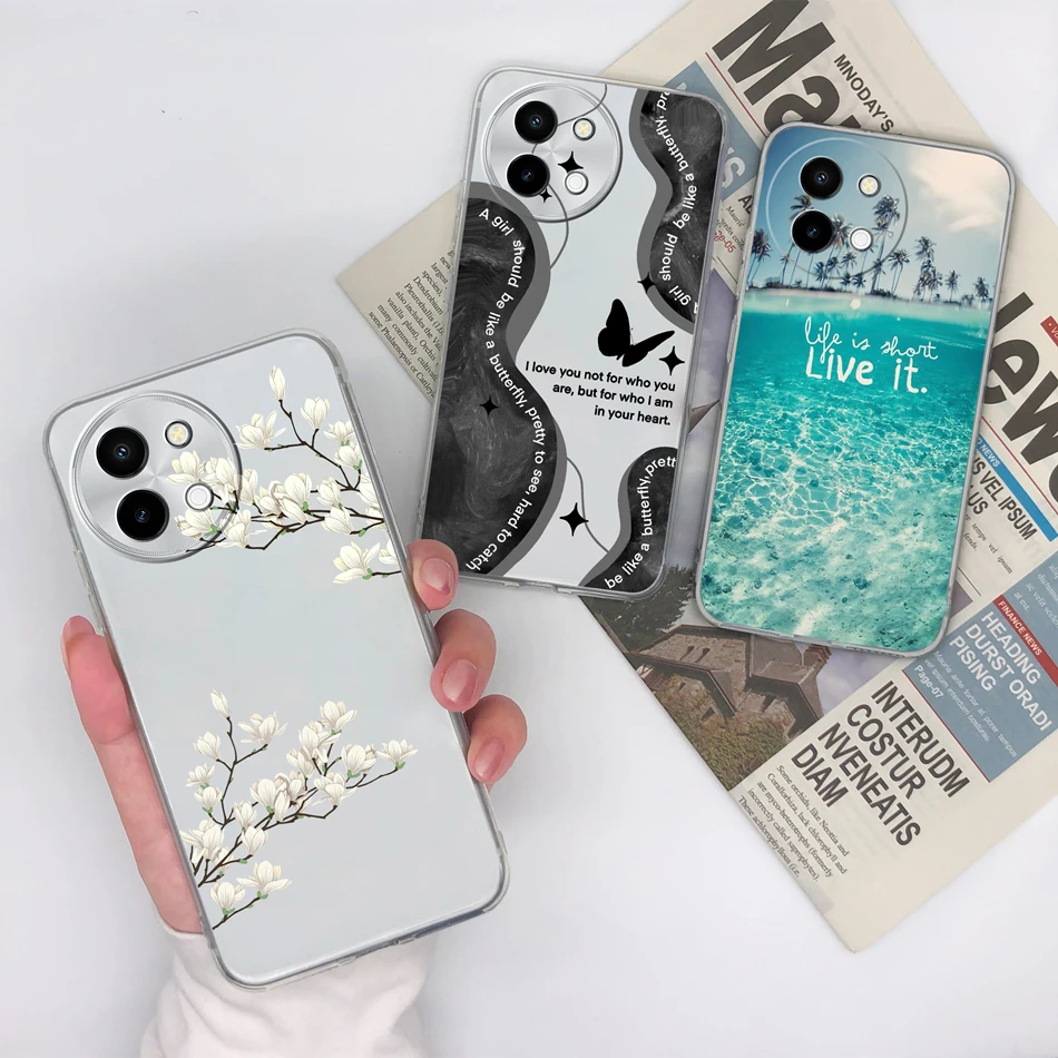 Case For Vivo Y38 Y58 Y200i Y200T T3X 5G Simple Design Phone Cover Soft Transparent Silicone Shockproof Back Covers Funda Coque