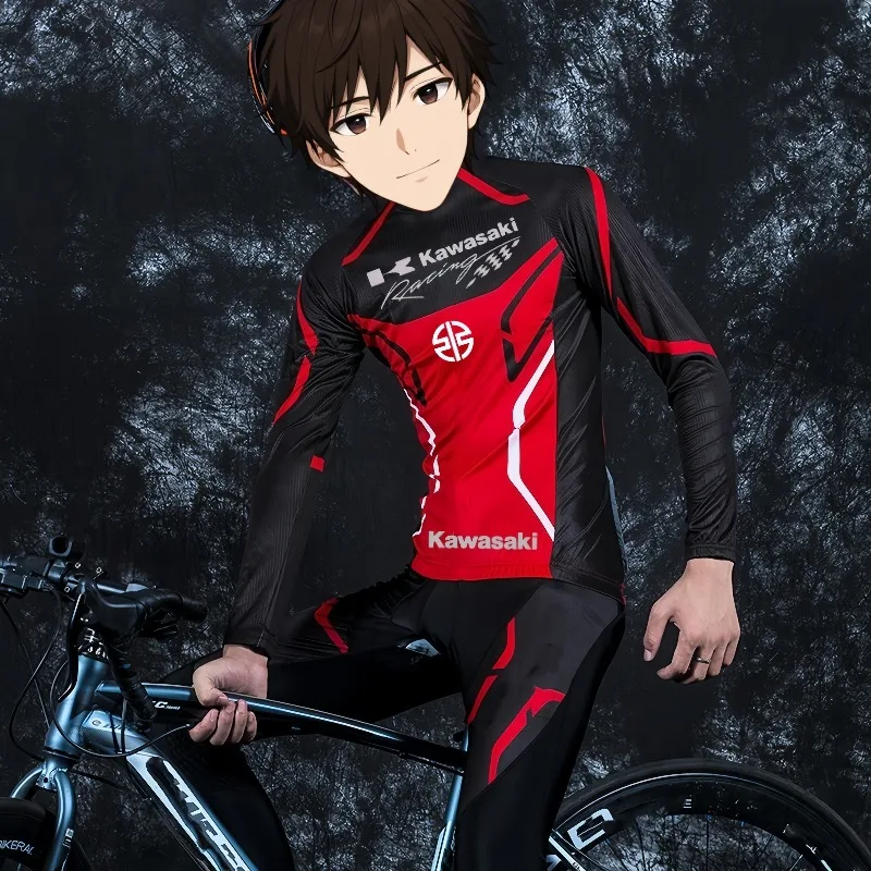 

Новый велосипедный костюм Kawasaki с 3D принтом, футболка с длинными рукавами, топ для внедорожного мотоцикла, дышащий и быстросохнущий дизайн