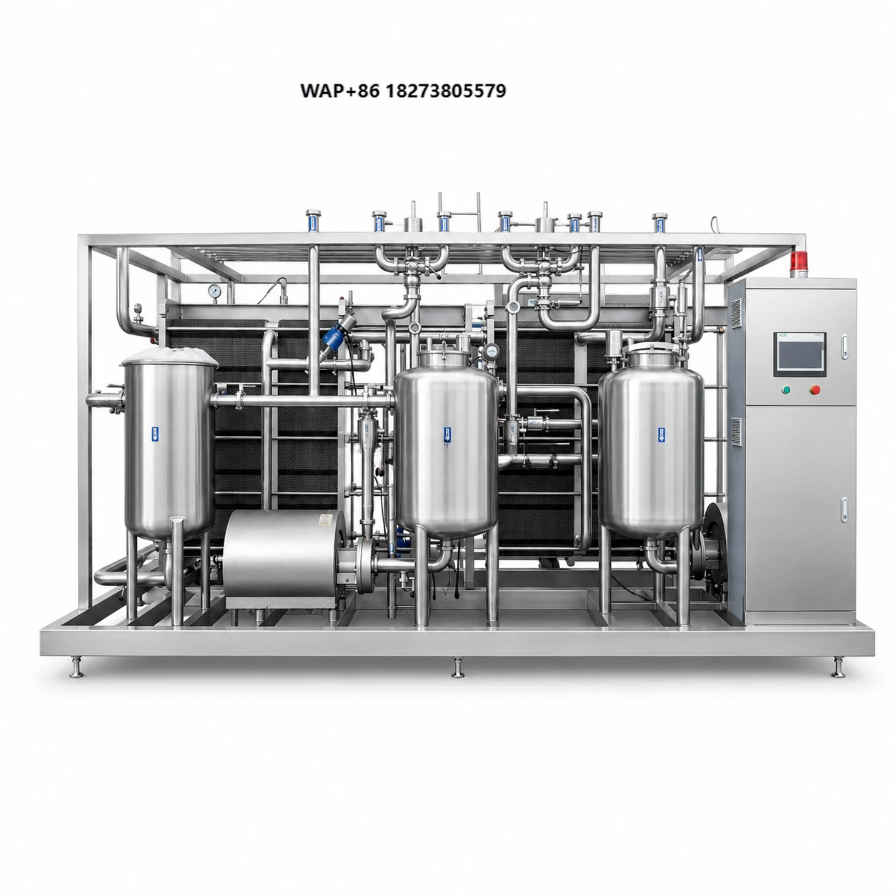 English: Automatic Stainless Steel Plate Pasteurizer Machine for Milk Juice Beverage