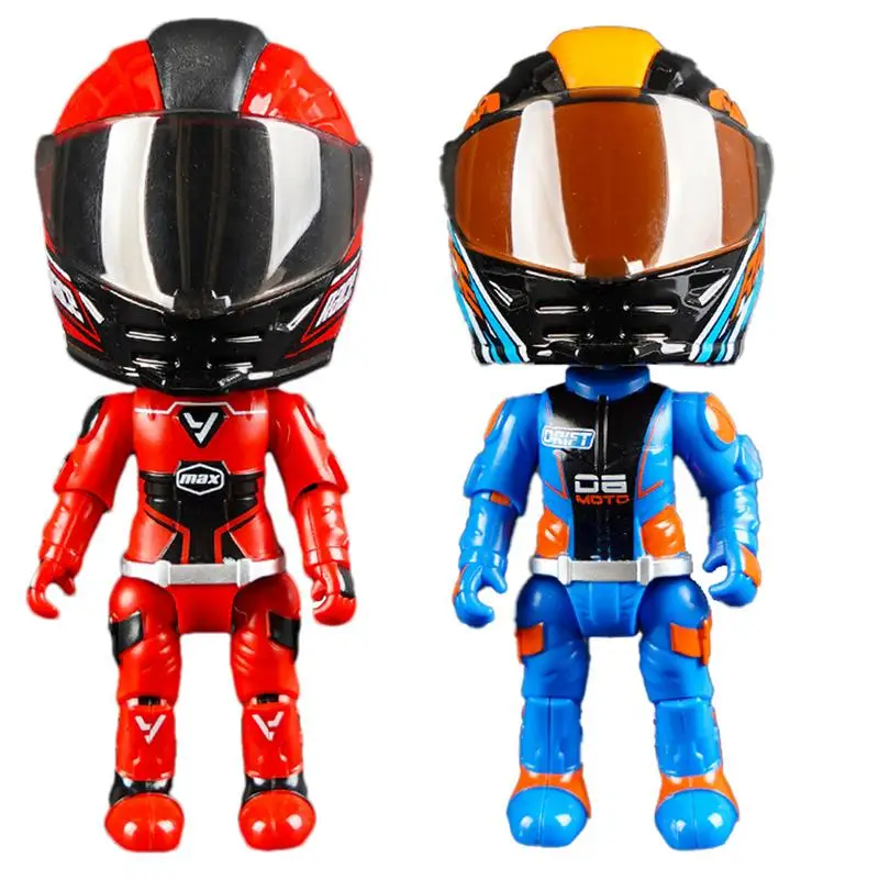 Transforming Motorcycle Doll Transforming Doll Action Figures 3D Q Version Collectible Figurines Motorcycle Rider Transformation