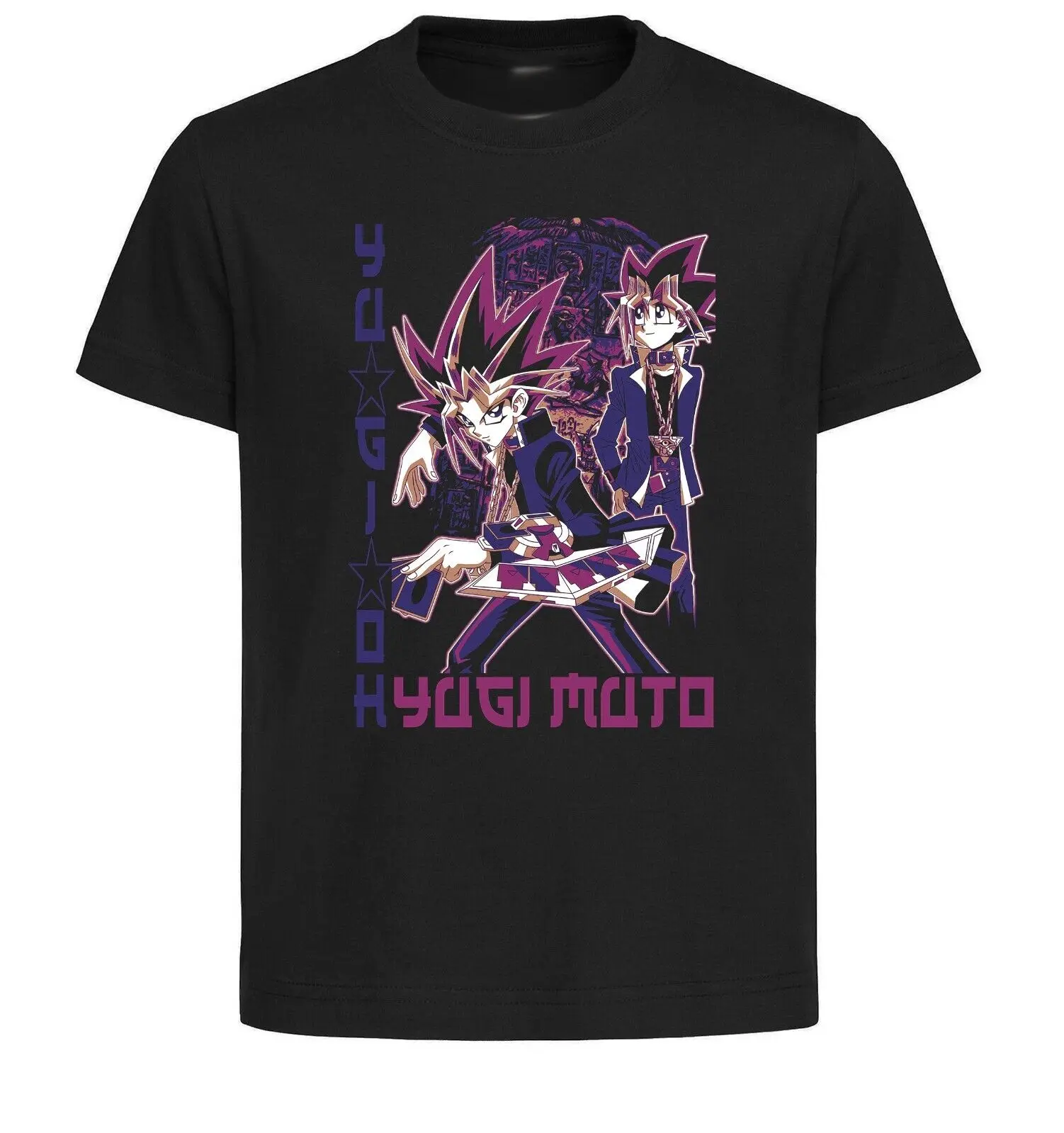 Unisex Black Japanese Style T-Shirt - Yu Gi Oh - Yugi Muto - LL3508-