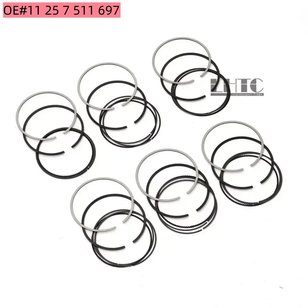 

6x Piston Rings Set STD OE# 11 25 7 511 697 For BMW 325i 530i 730i X3 Z4 E46 E60 E65 M54 2.5 3.0