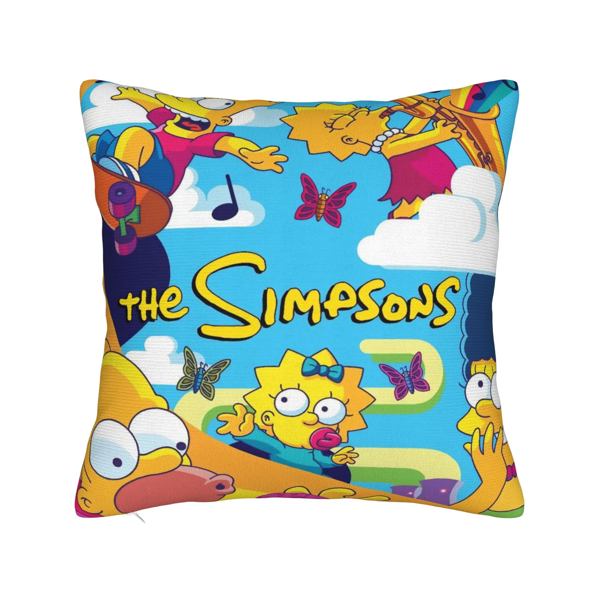 Anime S-Simpsonss Cartoon  Pillow Cover Stuff Soft Cushion Cover Gift  Throw Pillow Case Cover Home Multi-Size