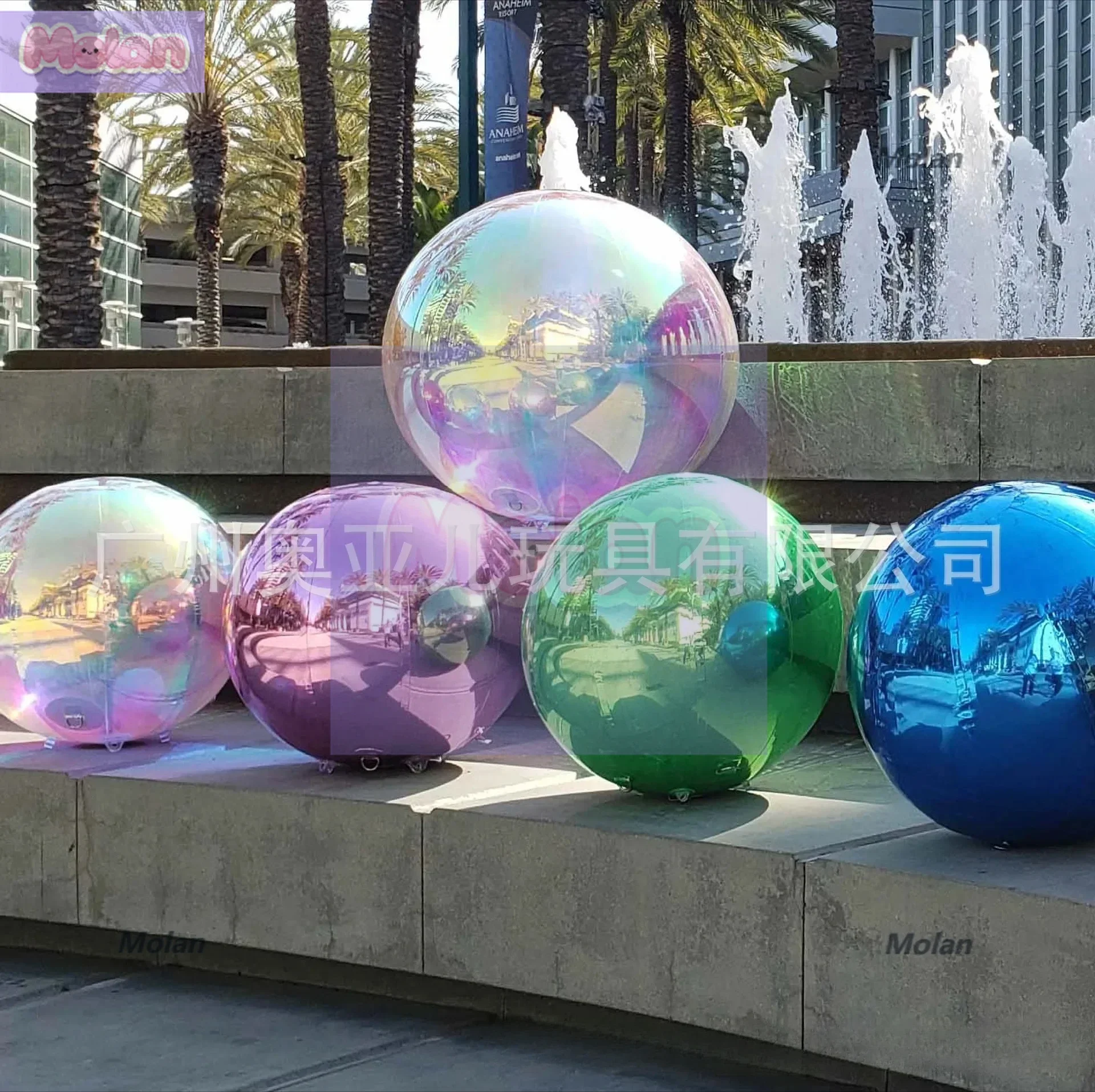 

Gold and silver inflatable mirror surface ball PVC thickened double-layer bar stage shopping mall outdoor activities decorative
