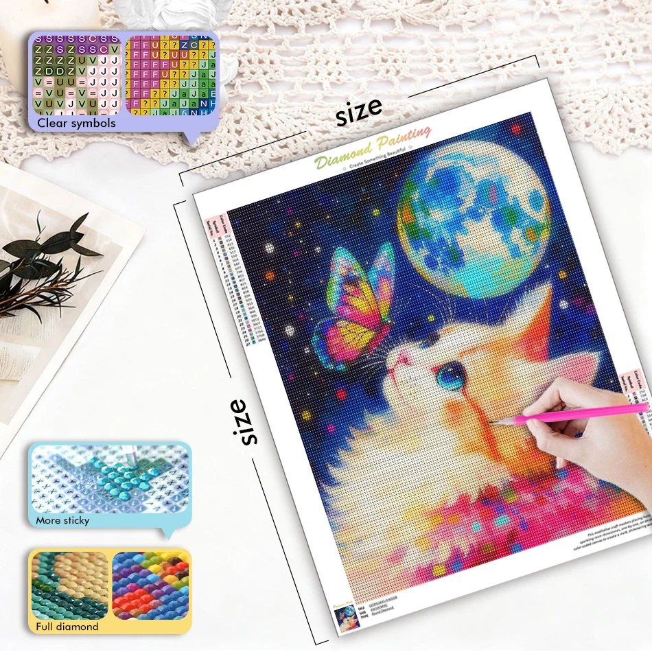 Pintura de Diamantes 5D Gatos, - Wallpaper Art And Craft reseña y precio