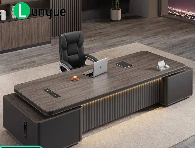 Modern Light Luxury Boss Desk and Chair Set High End President Office Furniture Large Manager Supervisor Workstation Simple
