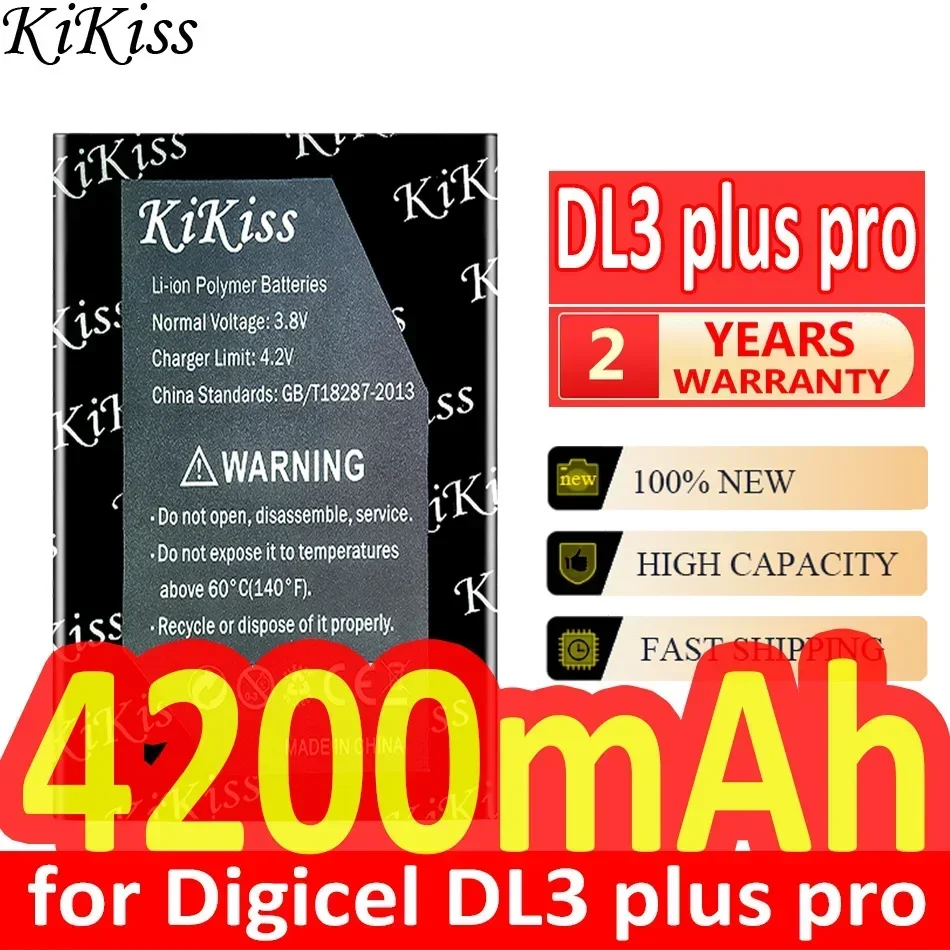 

Мощный аккумулятор KiKiss емкостью 3700 мАч/4200 мАч для Digicel DL3 plus pro DL4