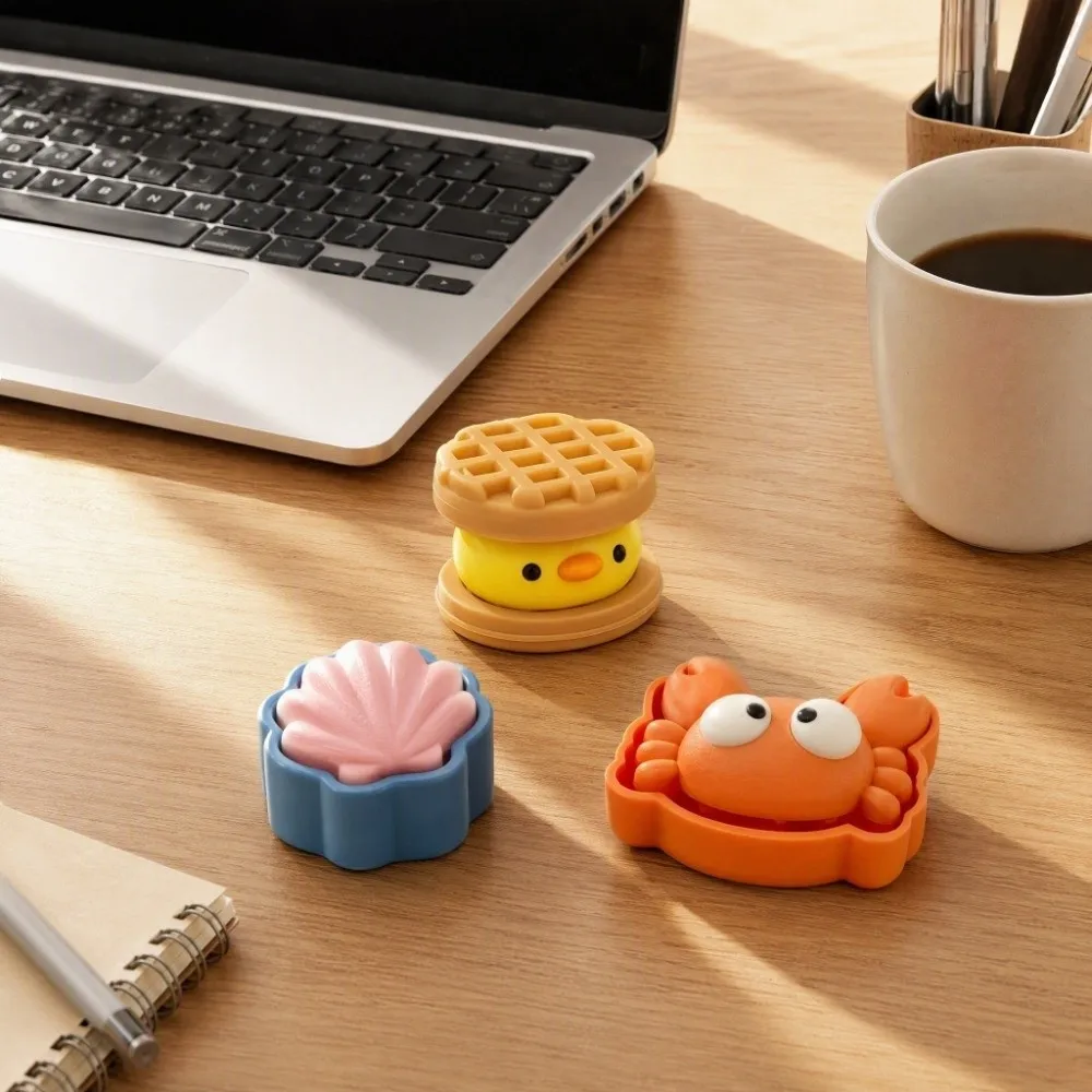 Funny Food Shape Toast Keyboard Clicker Finger Press 3D Printed Finger Clicker Ornaments Cartoon Squeeze