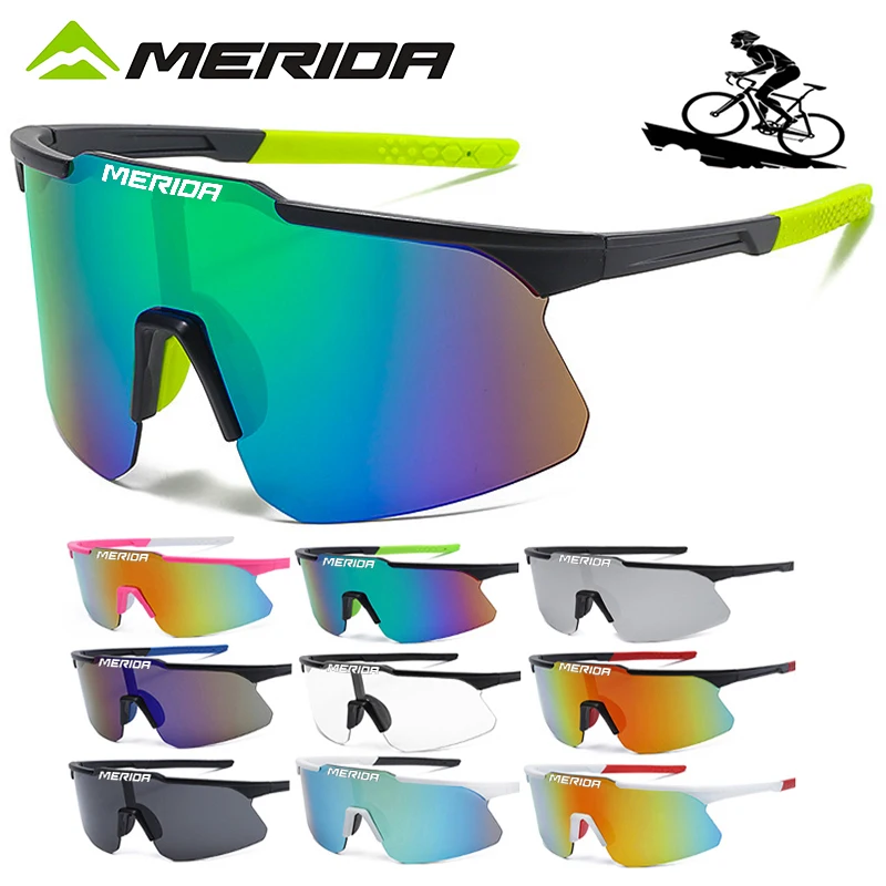 Merida cycling Glasses️ Full Coverage WindproofRubber Nose PadAero Racing GlassesLightweight 22g180° PanoramicAnti Glare