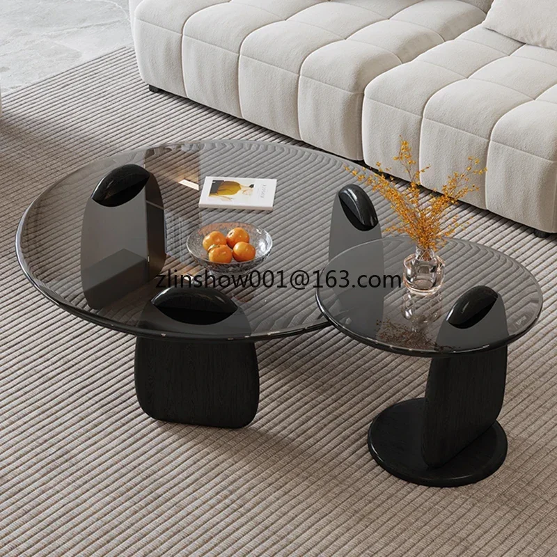 Glass Modern Coffee Tables Auxiliary Floor Design Nordic Living Room Center Table Luxury Stoliki Kawowe Salon Furniture CJ019