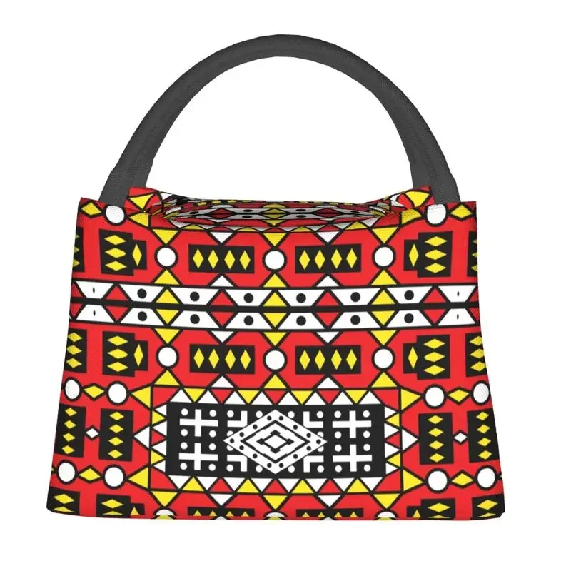 Kizomba Samakaka Ankara Print Insulated Lunch Bag for African Pattern Wax Design Cooler Thermal Bento Box Office Picnic Travel