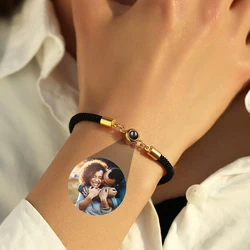 Custom Projection Photo Bracelet For Women Men Personalized Picture Family Party Couple Birthday Memorial Collection Jewelry